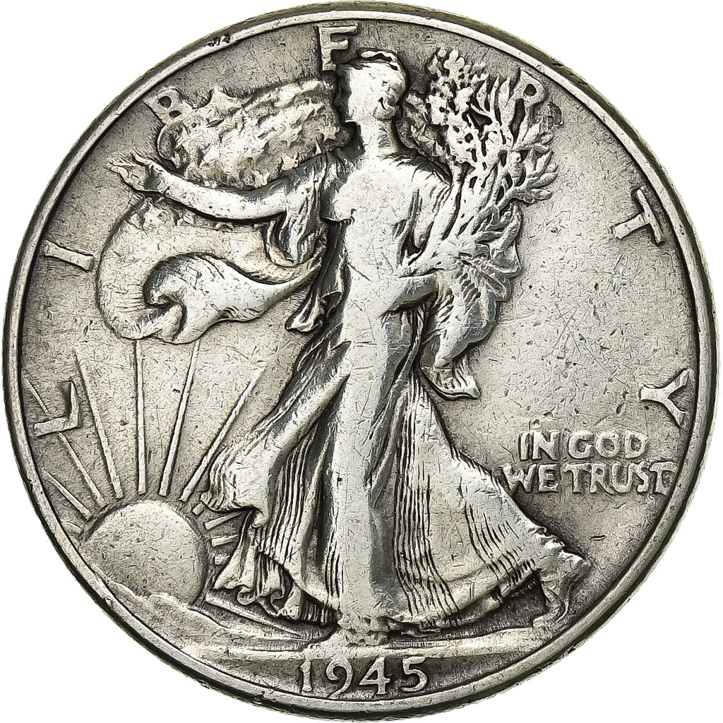 United States, Half Dollar, Walking Liberty, 1945, Philadelphia, Silver