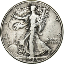 United States, Half Dollar, Walking Liberty, 1945, Philadelphia, Silver