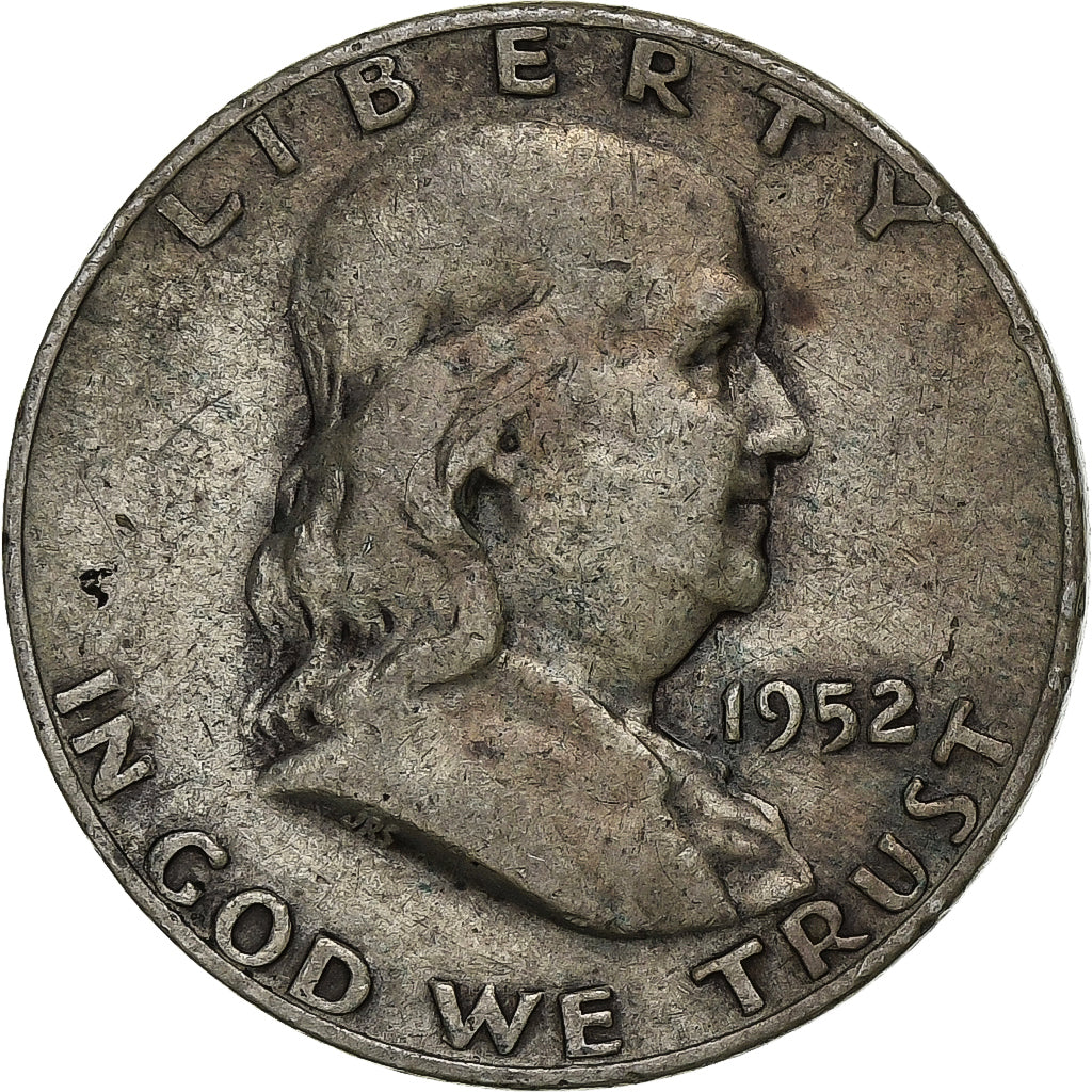 United States, Half Dollar, Franklin Half Dollar, 1952, Denver, Silver