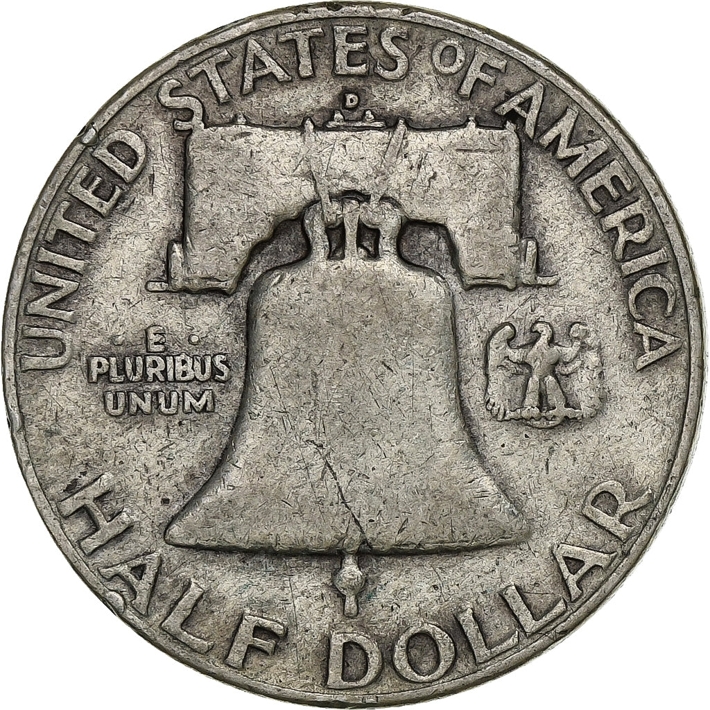 United States, Half Dollar, Franklin Half Dollar, 1952, Denver, Silver