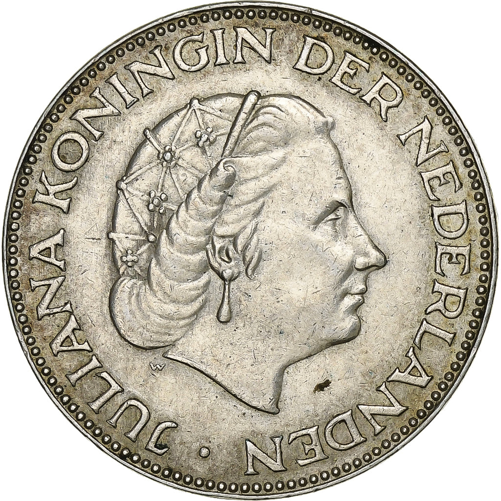 Moneta, Paesi Bassi, Juliana, 2-1/2 Gulden, 1959, BB+, Argento, KM:185