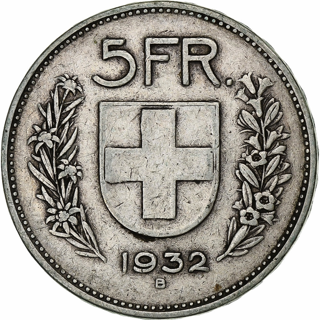 Switzerland, 5 Francs, 1932, Bern, Silver, VF(30-35), KM:40