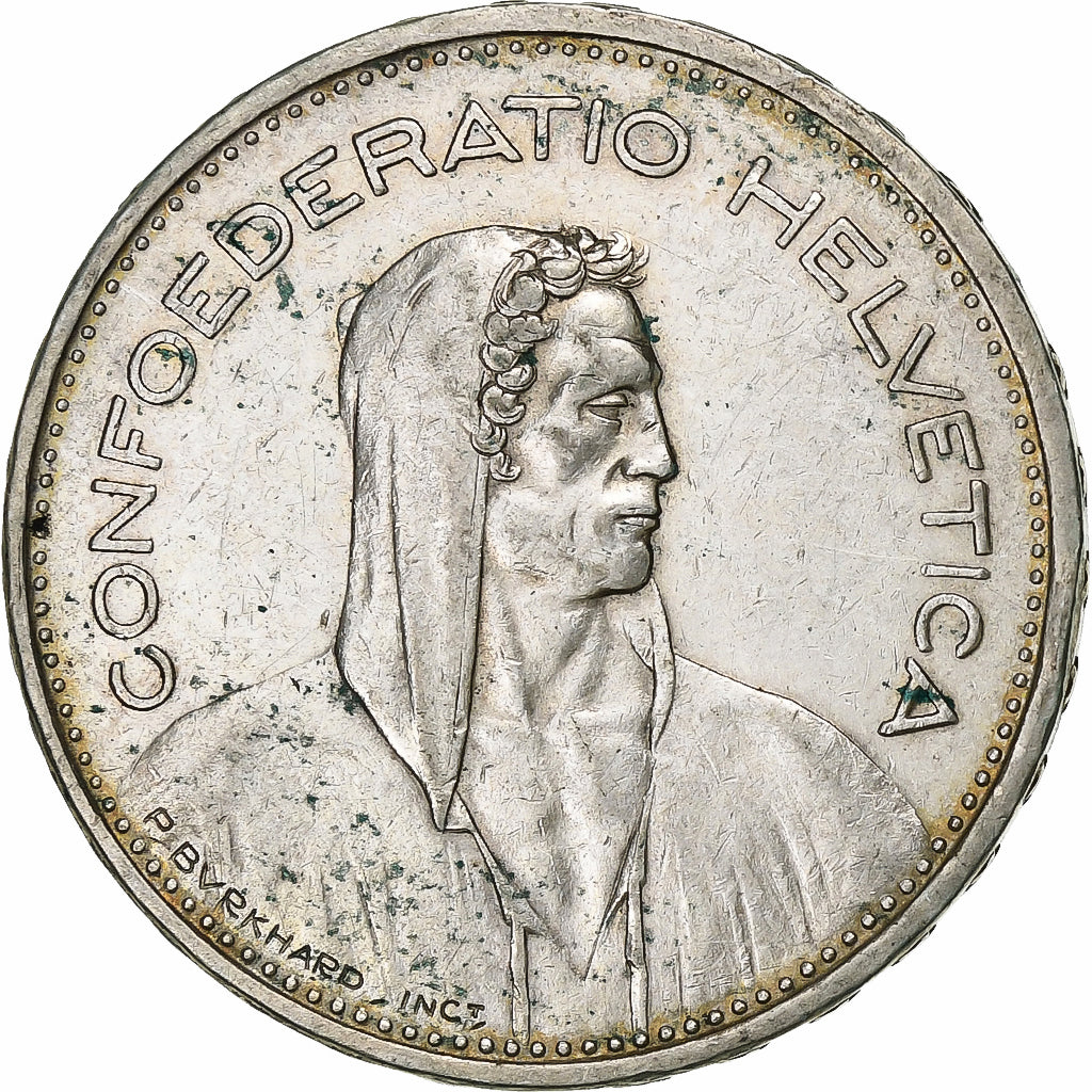 Switzerland, 5 Francs, tête de berger, 1935, Bern, Silver, VF(30-35), KM:40