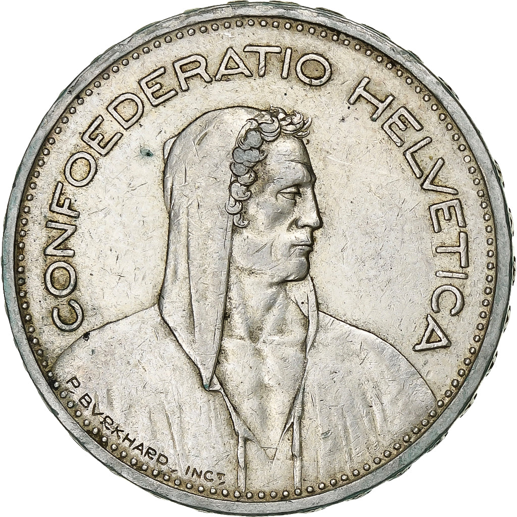 Suisse, 5 Francs, 1939, Bern, Argent, TTB, KM:40