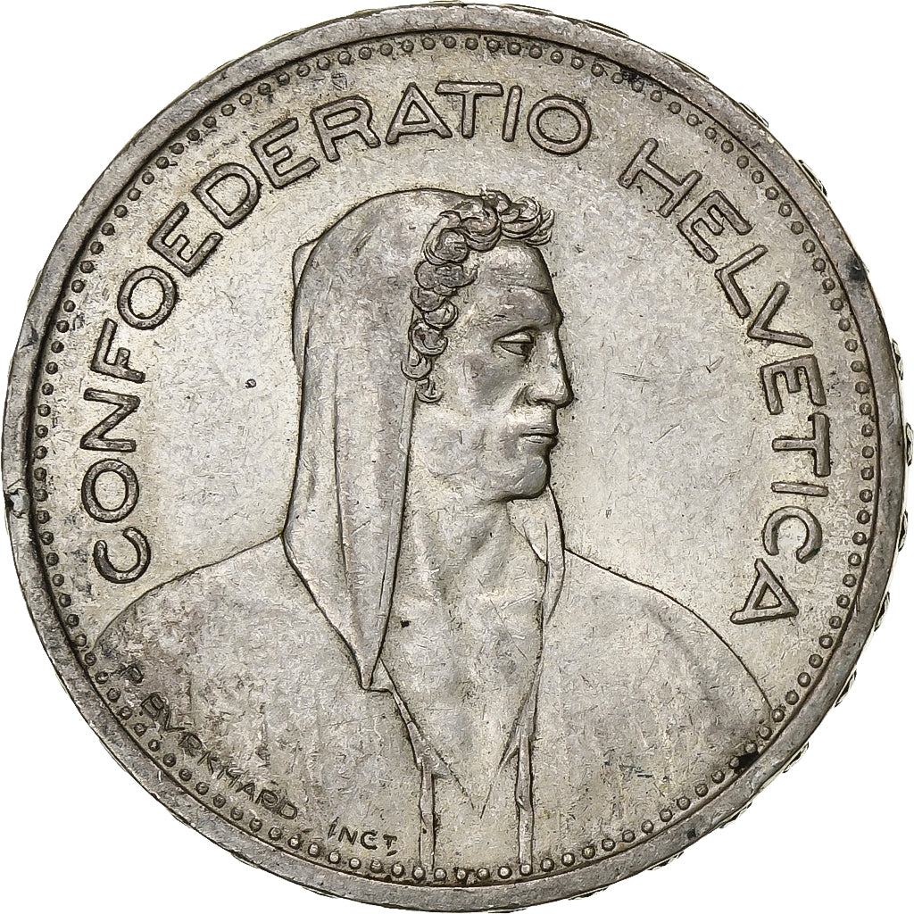 Switzerland, 5 Francs, 1954, Bern, Silver, AU(50-53), KM:40