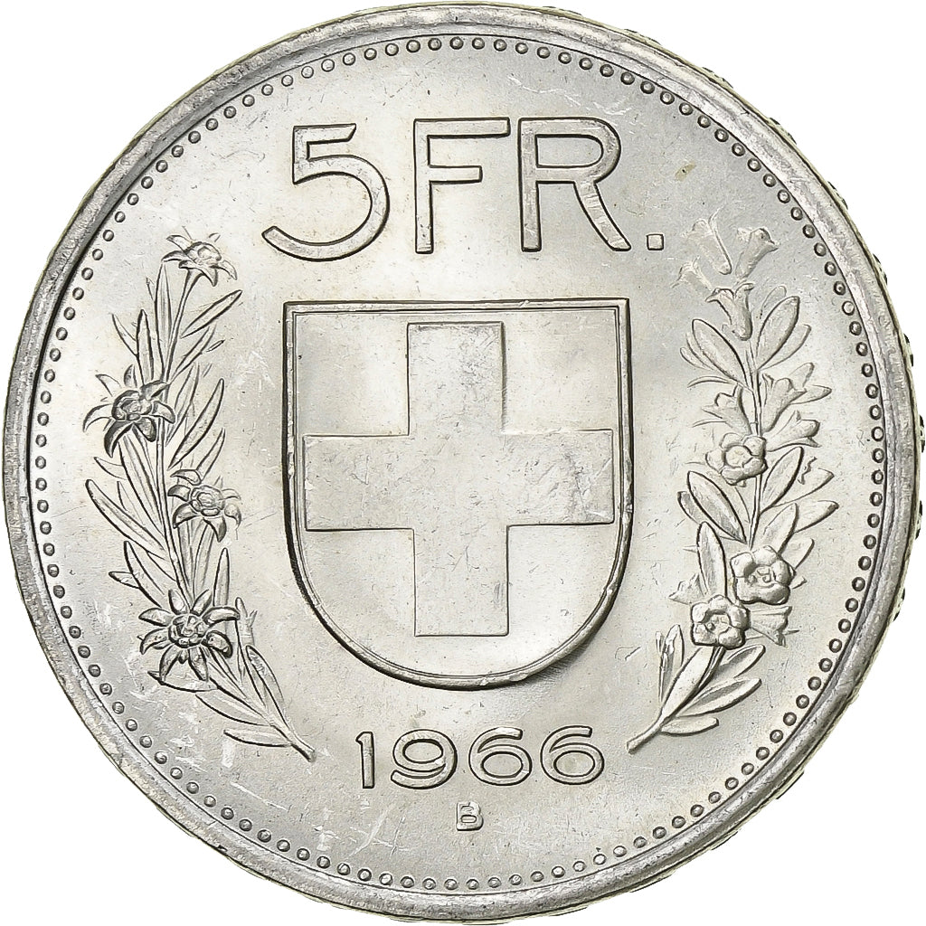 Svizzera, 5 Francs, 1966, Bern, Argento, SPL, KM:40