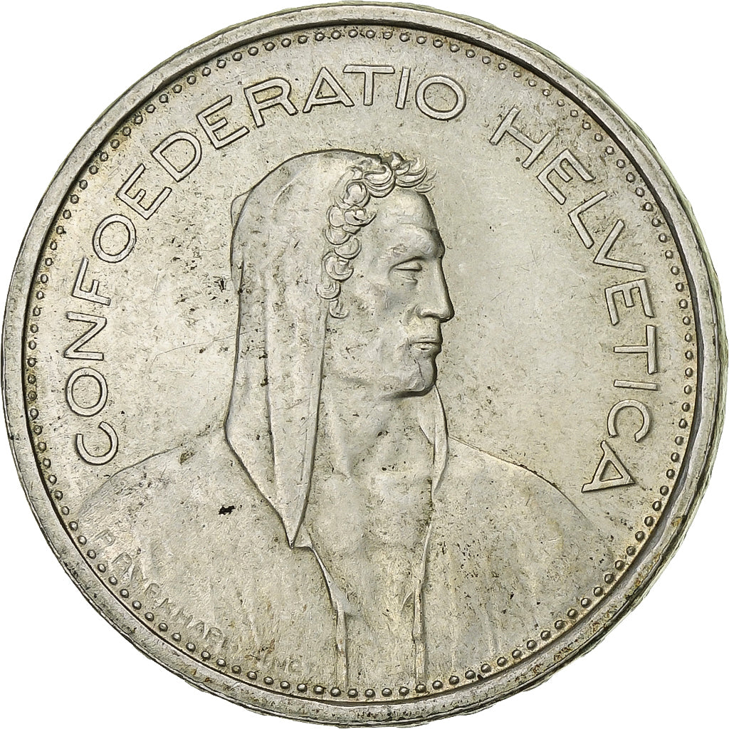 Switzerland, 5 Francs, 1967, Bern, Silver, AU(55-58), KM:40