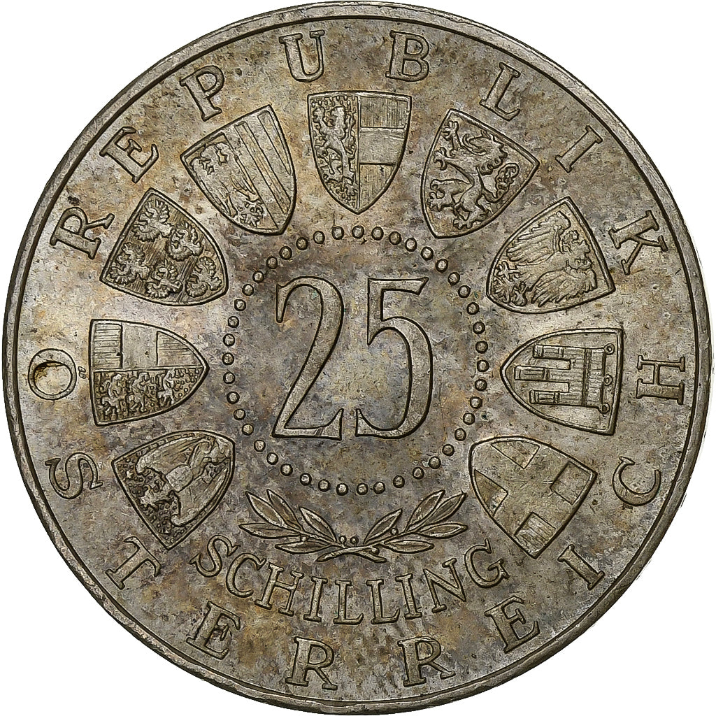 Austria, 25 Schilling, 1956, Srebro, AU(50-53), KM:2881