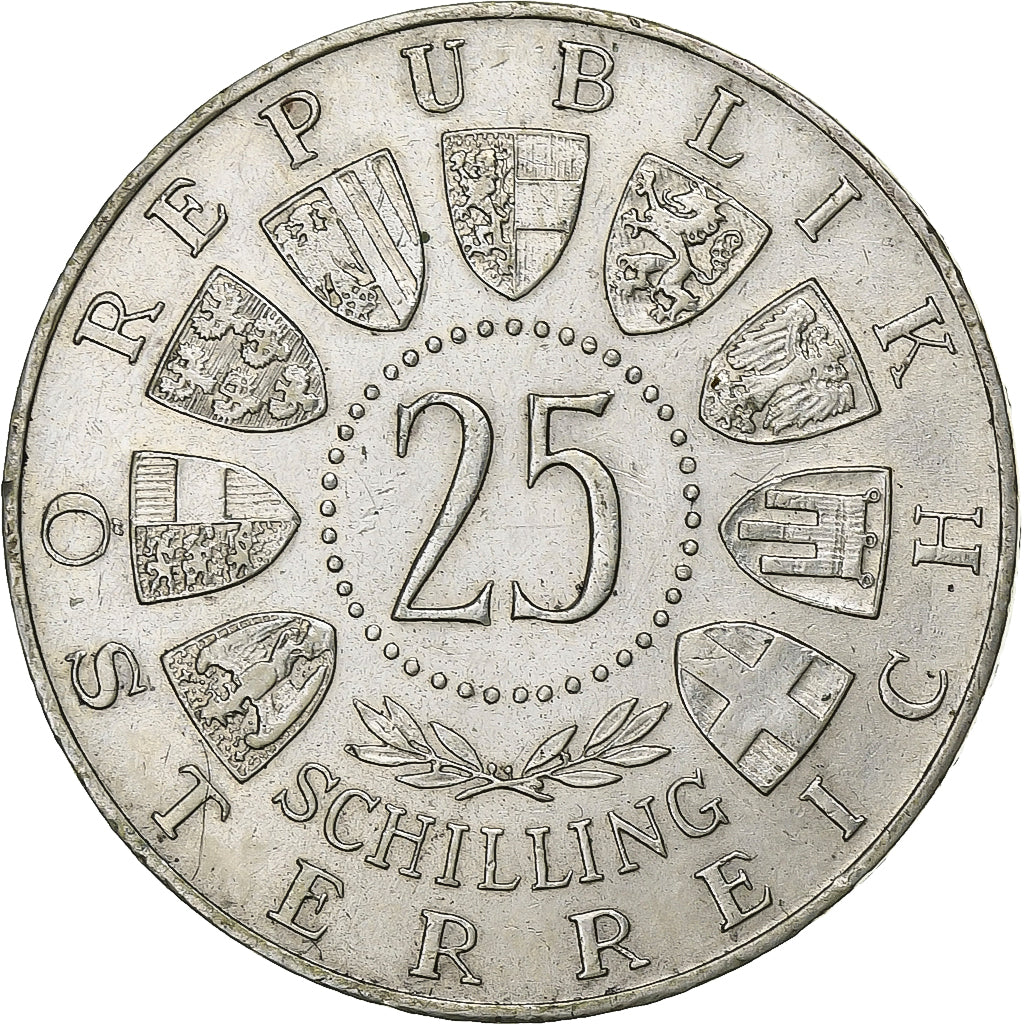 Austria, 25 Schilling, 1958, Silver, EF(40-45), KM:2884