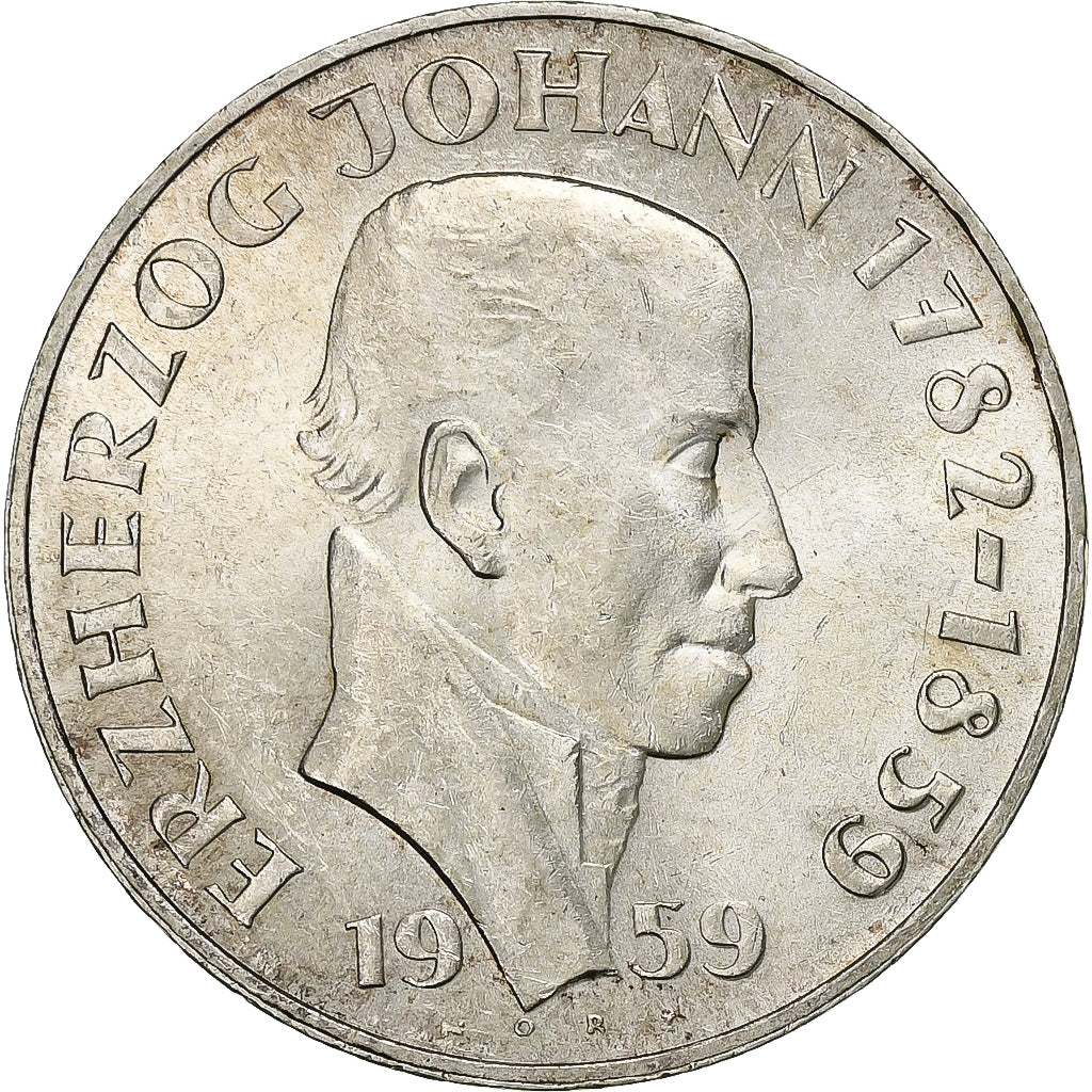 Áustria, 25 Schilling, 1959, Prata, MS(60-62), KM:2887