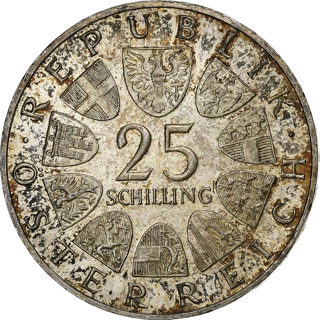 Austria, 25 Schilling, 1966, Srebro, AU(50-53), KM:2899
