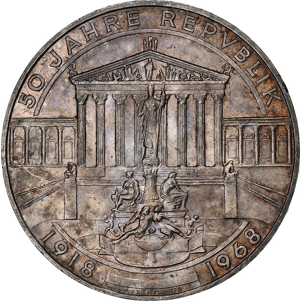 Austria, 50 Schilling, 1968, Silver, MS(63), KM:2904.1