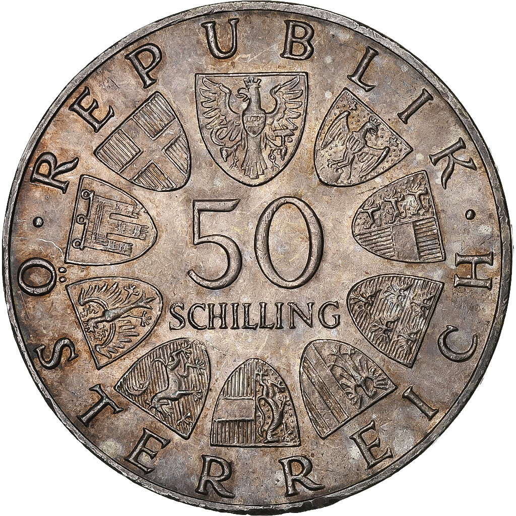 Austria, 50 Schilling, 1968, Silver, MS(63), KM:2904.1