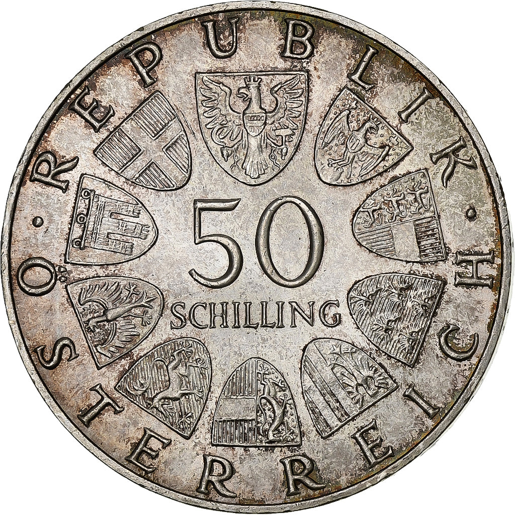 Austria, 50 Schilling, 1970, Srebro, AU(55-58), KM:2909