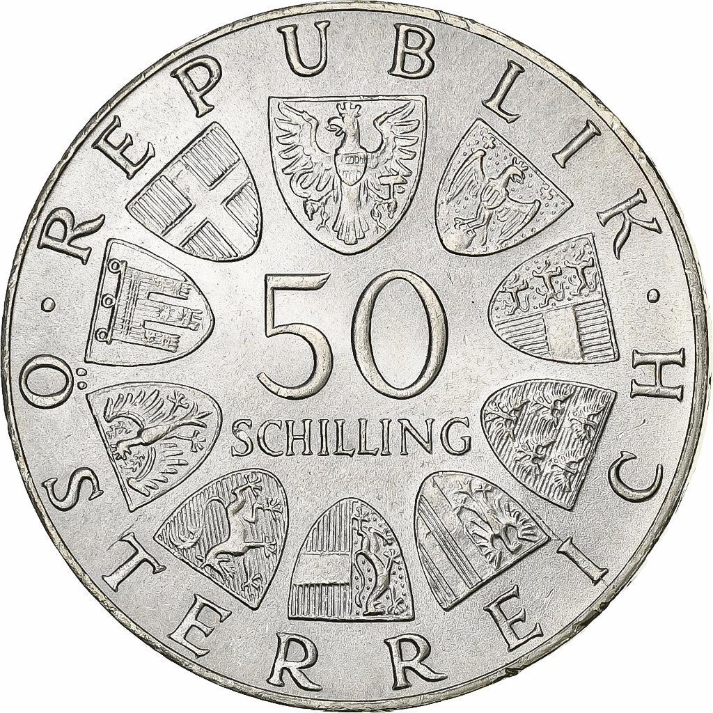 Áustria, 50 Schilling, 1973, Prata, MS(63), KM:2913