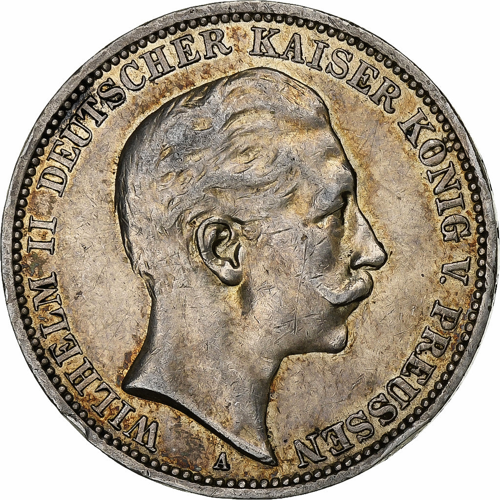 Stati tedeschi, PRUSSIA, Wilhelm II, 3 Mark, 1912, Berlin, Argento, BB, KM:527
