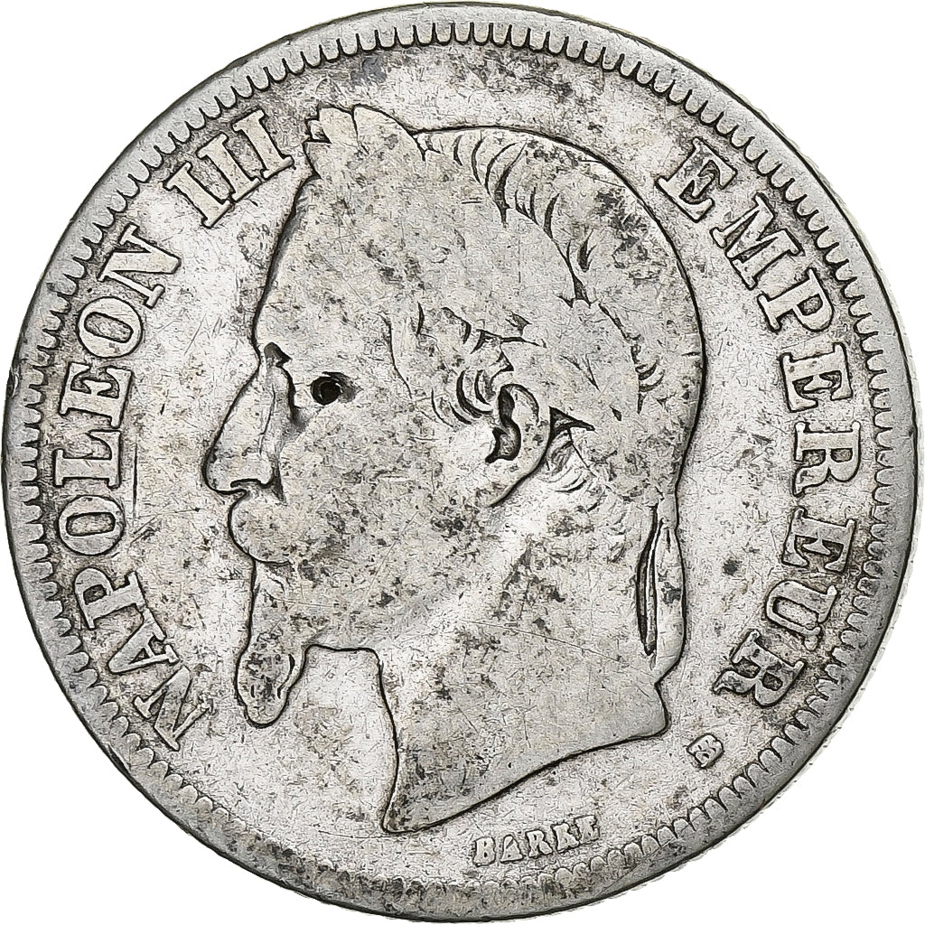 France, Napoleon III, 2 Francs, Napoléon III, 1869, Strasbourg, Silver