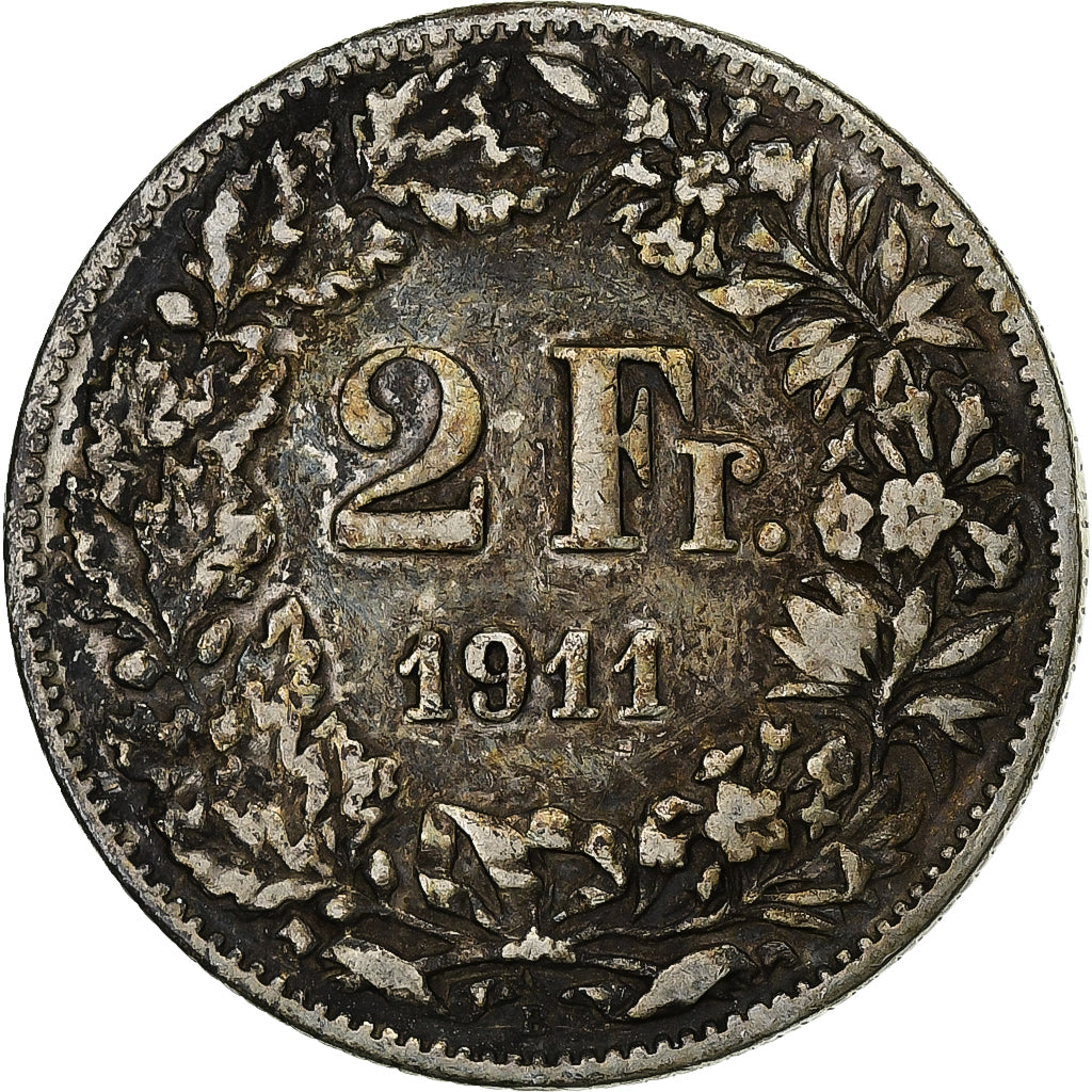 Switzerland, 2 Francs, 1911, Bern, Silver, VF(30-35), KM:21