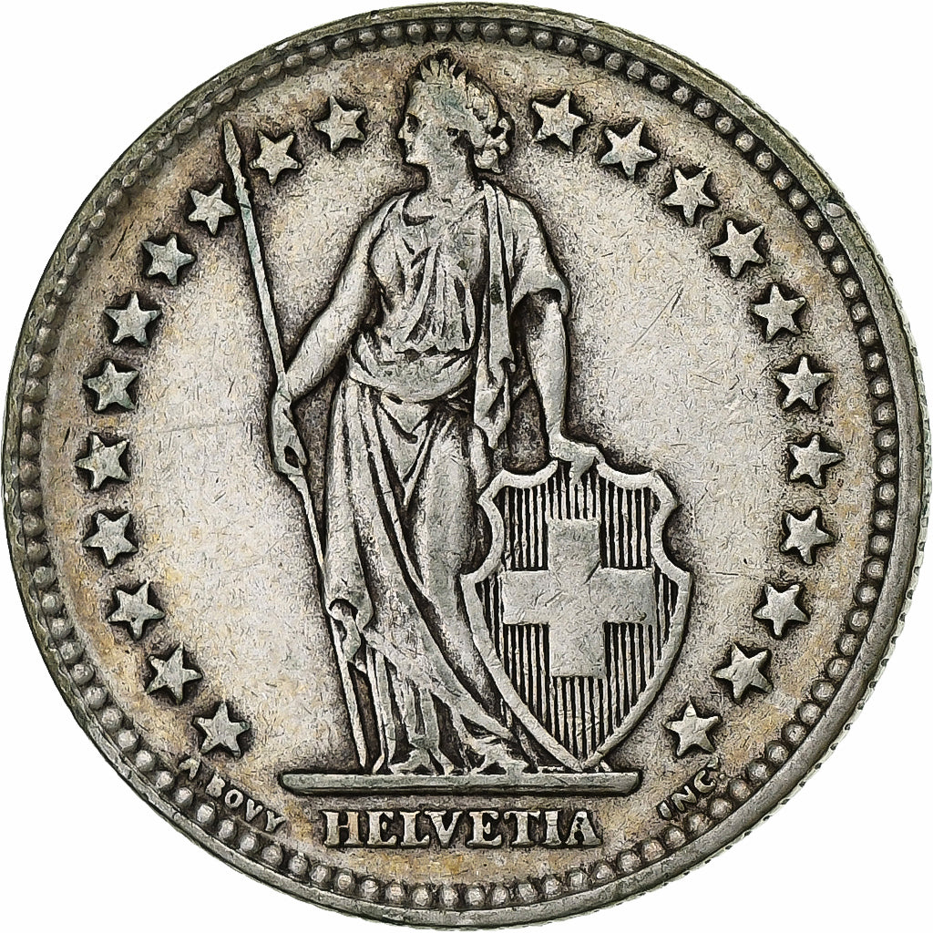 Switzerland, 2 Francs, 1939, Bern, Silver, VF(30-35), KM:21