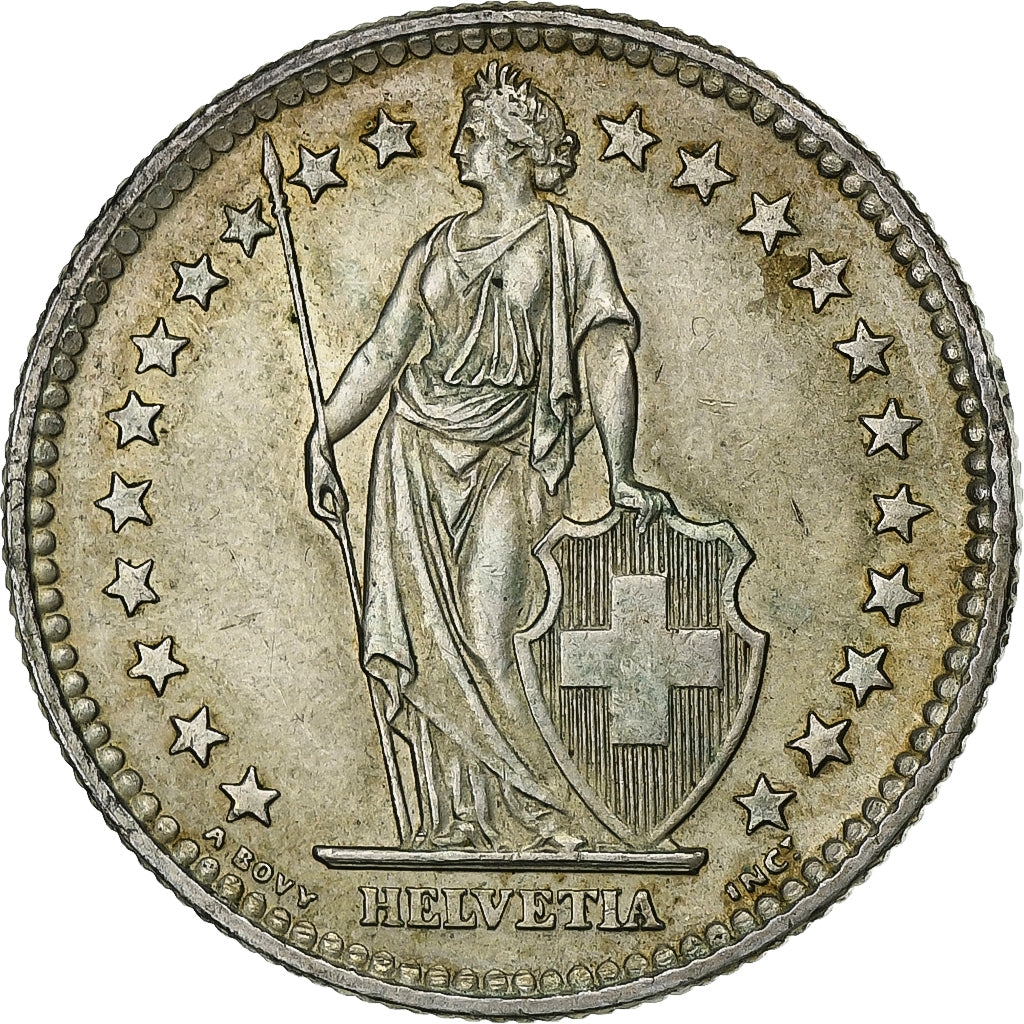 Switzerland, 2 Francs, 1961, Bern, Silver, AU(50-53), KM:21