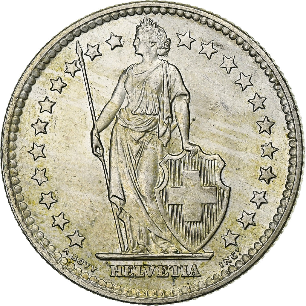 Switzerland, 2 Francs, 1961, Bern, Silver, AU(55-58), KM:21