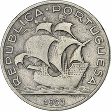 Portugal, 5 Escudos, 1933, Silver, VF(30-35), KM:581
