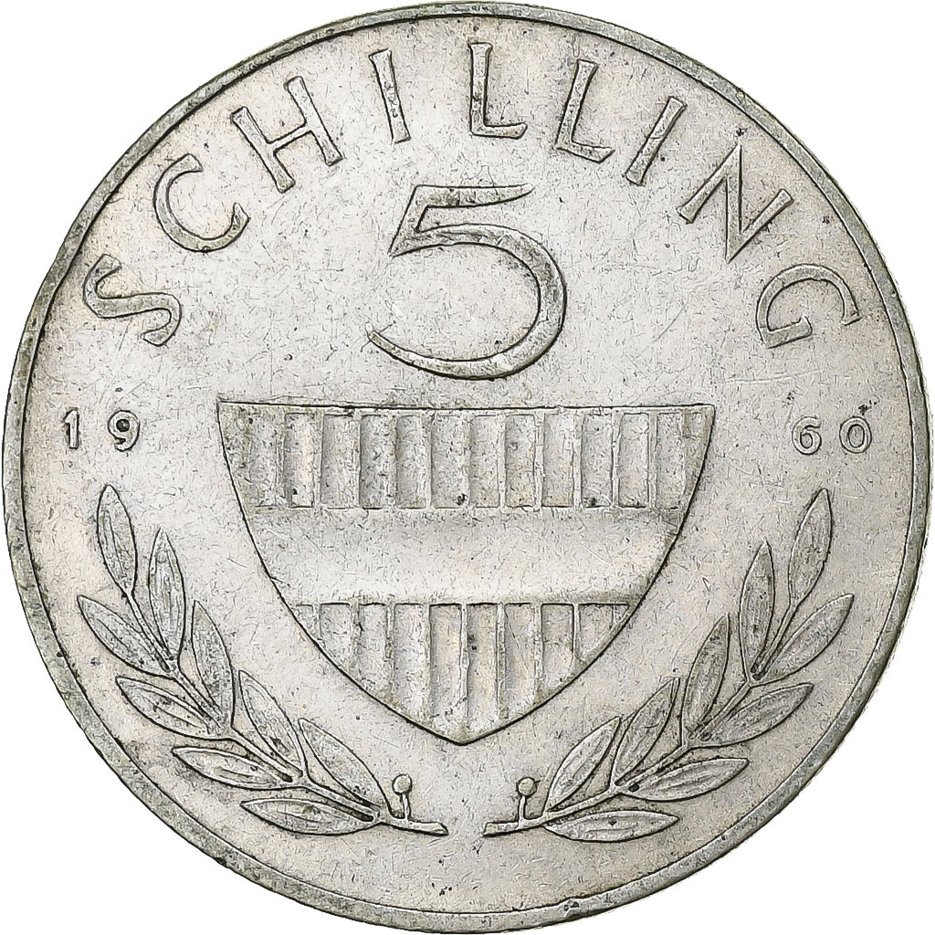Austria, 5 Schilling, 1960, Plata, MBC, KM:2889