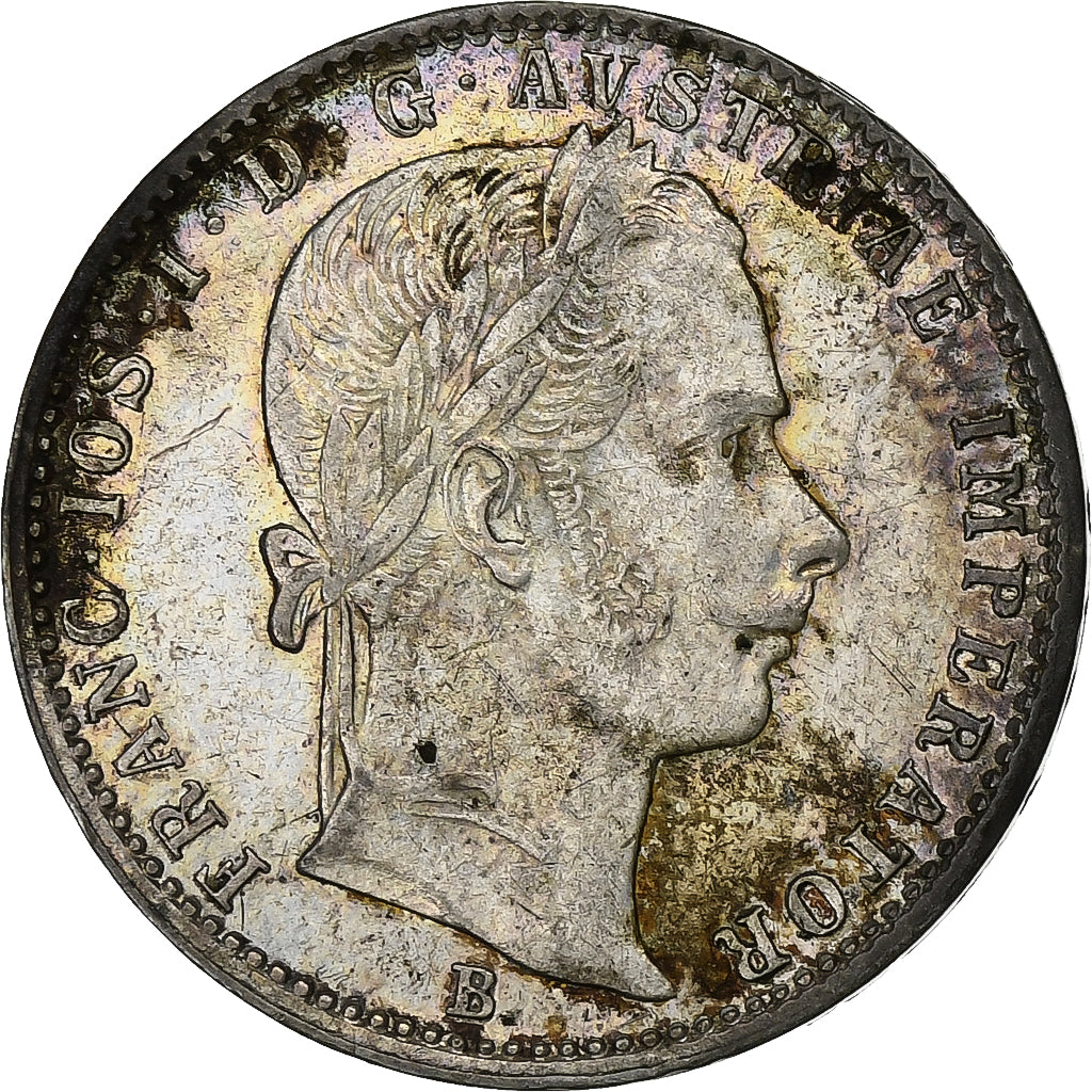 Coin, Austria, Franz Joseph I, 1/4 Florin, 1859, Vienne, VF(20-25), Silver