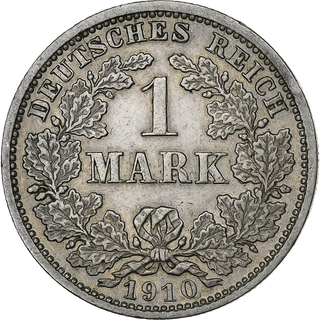 DUITSLAND - KEIZERRIJK, Wilhelm II, Mark, 1910, Hambourg, Zilver, ZF, KM:14