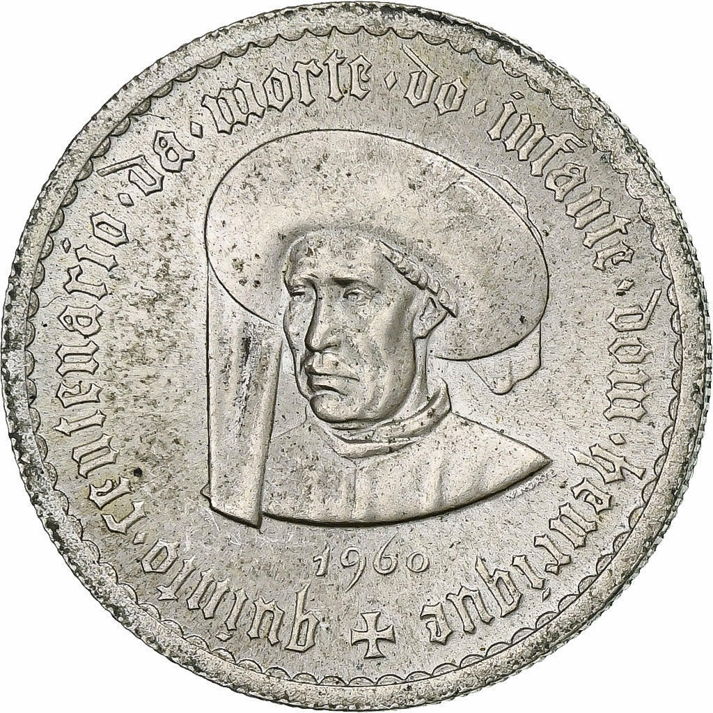 Portugal, 5 Escudos, 1960, Lisbonne, Argent, SUP, KM:587