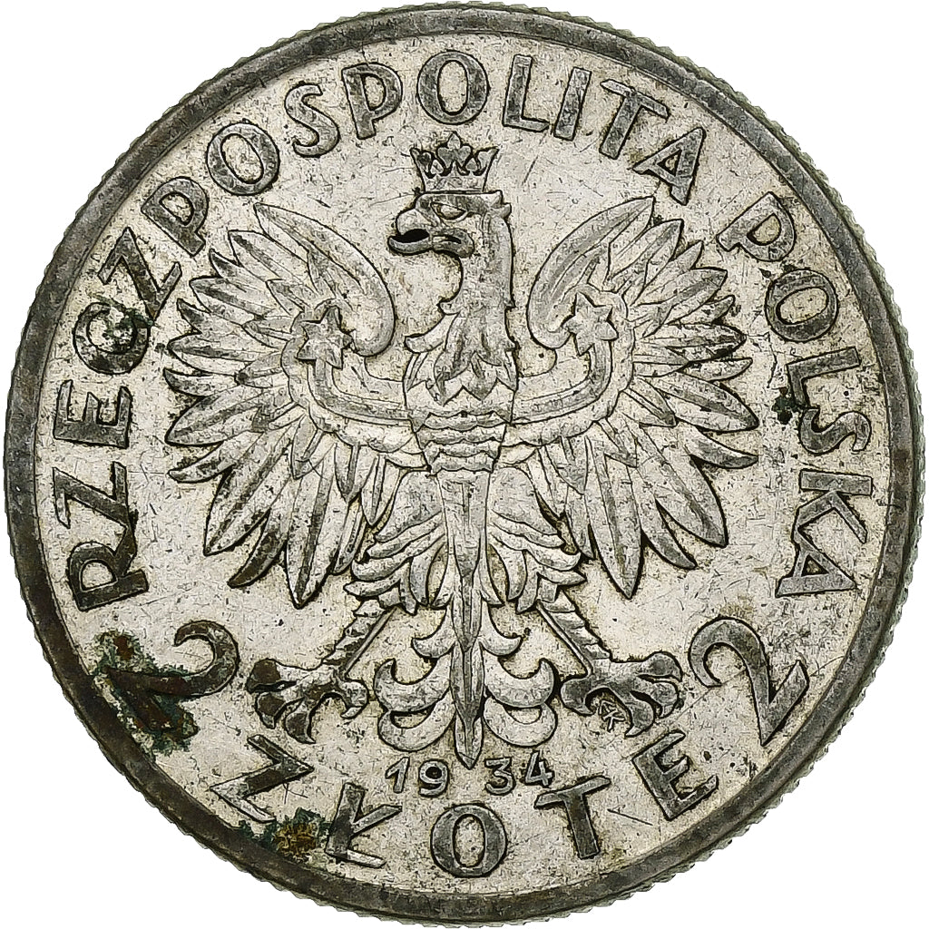 Polen, 2 Zlote, 1934, Warsaw, Zilver, FR+, KM:20