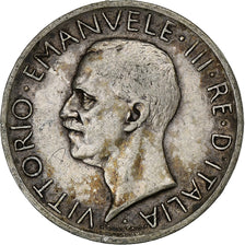 Italia, Vittorio Emanuele III, 5 Lire, 1927, Rome, Argento, BB, KM:67.2