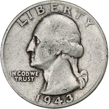 United States, Quarter, Washington Quarter, 1943, U.S. Mint, Silver, VF(30-35)