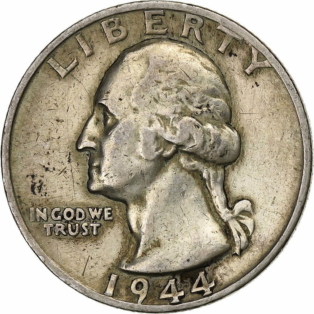 United States, Quarter, Washington Quarter, 1944, U.S. Mint, Silver, VF(30-35)