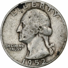 United States, Quarter, Washington Quarter, 1952, Philadelphia, Silver