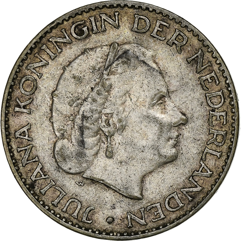 Países Baixos, Juliana, Gulden, 1955, Utrecht, Prata, VF(30-35), KM:184