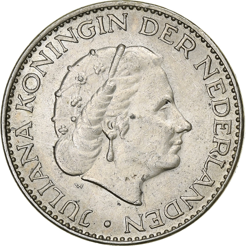 Países Baixos, Juliana, Gulden, 1965, Prata, AU(50-53), KM:184