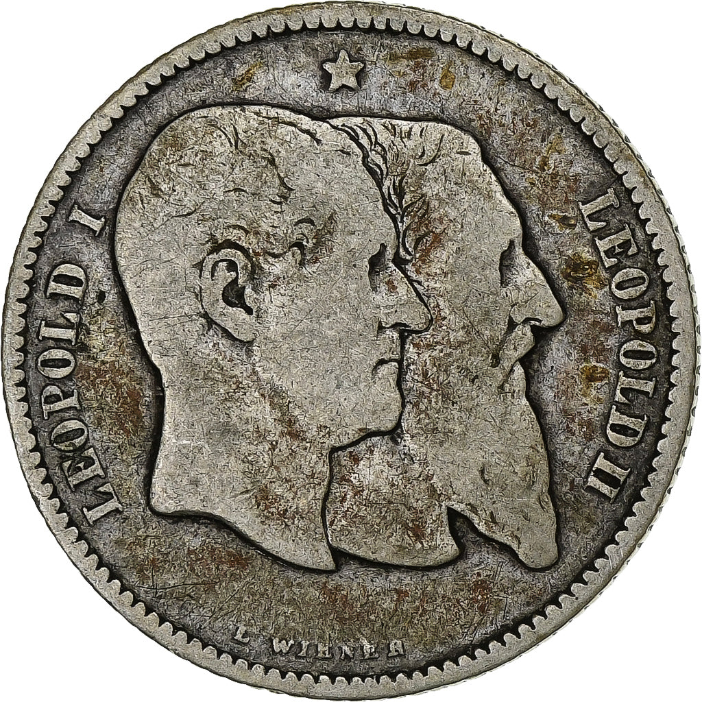 Belgium, Leopold II, Franc, 1880, Silver, VF(20-25), KM:38