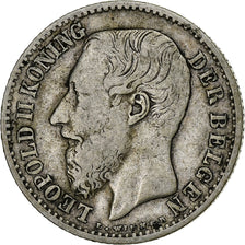 Belgium, Leopold II, Franc, 1887, Silver, VF(30-35), KM:29.1