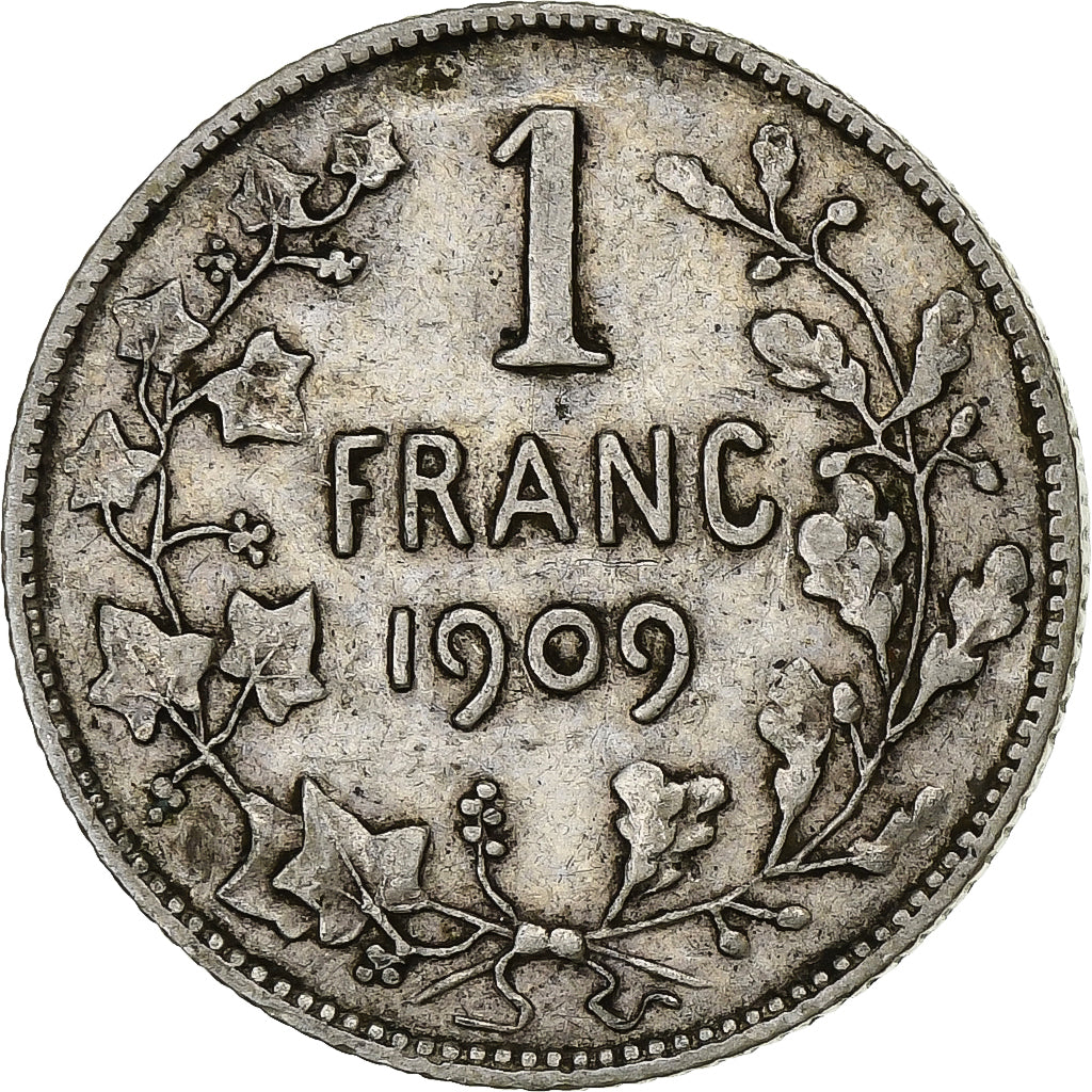 Belgium, Leopold II, Franc, 1909, Silver, VF(30-35), KM:56.2