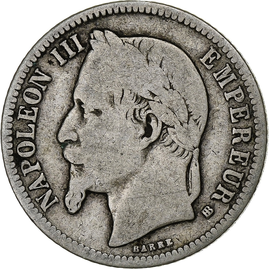 Francia, Napoleon III, Franc, 1866, Strasbourg, Argento, B+, Gadoury:463