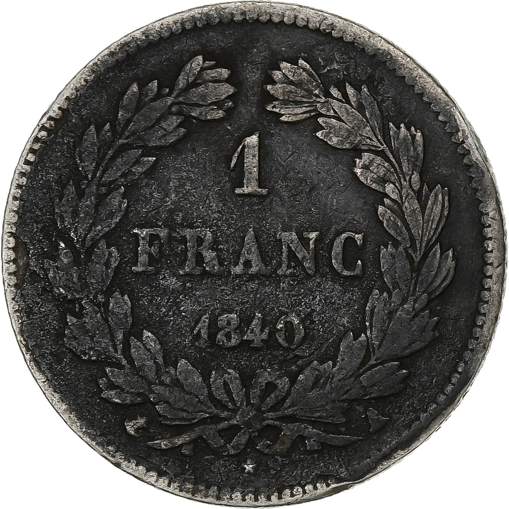 Francia, Franc, Louis-Philippe, 1840, Paris, Plata, BC+, Gadoury:453, KM:748.1