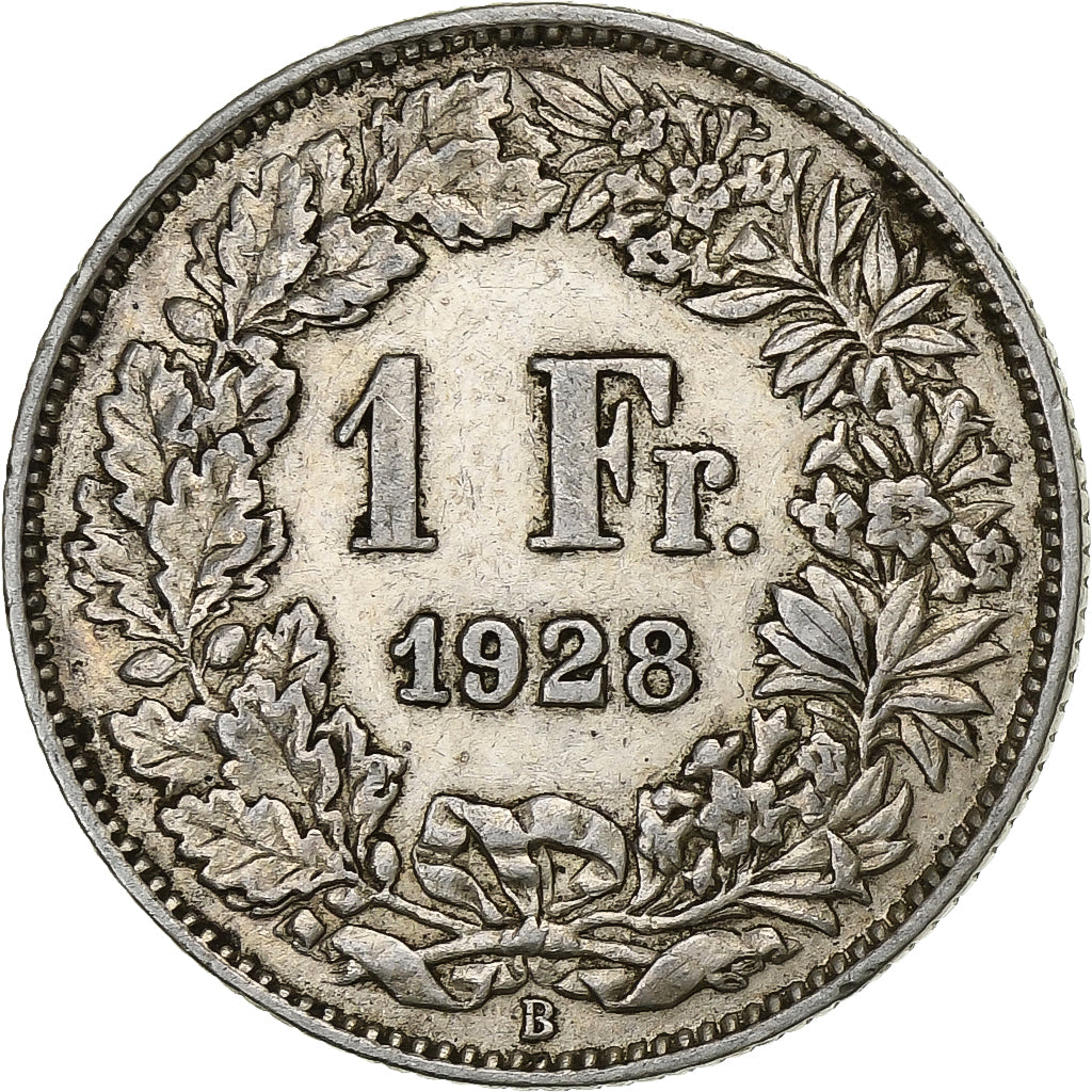 Suiza, Franc, 1928, Bern, Plata, MBC, KM:24
