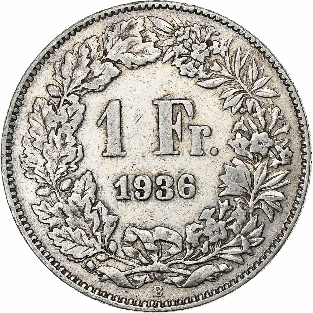 Coin, Switzerland, Franc, 1936, Bern, EF(40-45), Silver, KM:24