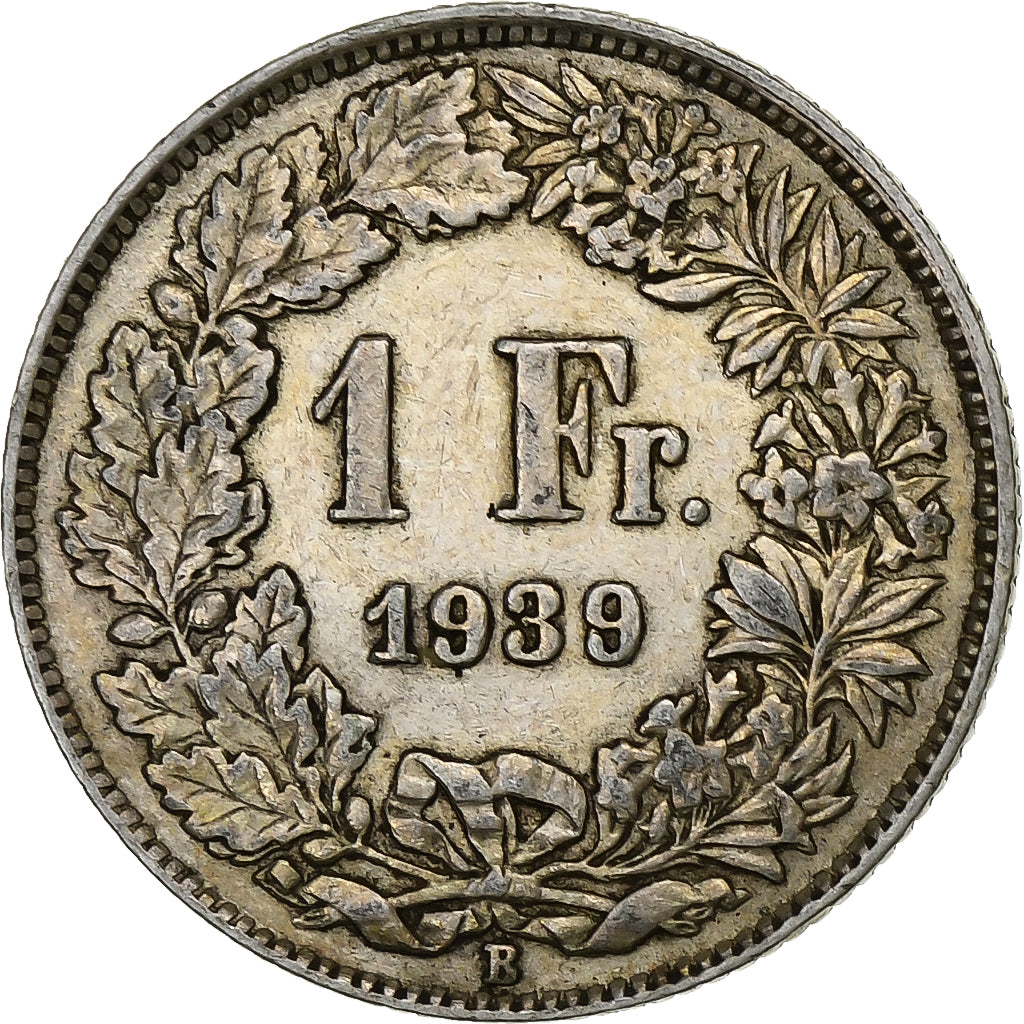 Szwajcaria, Franc, 1939, Srebro, EF(40-45), KM:24