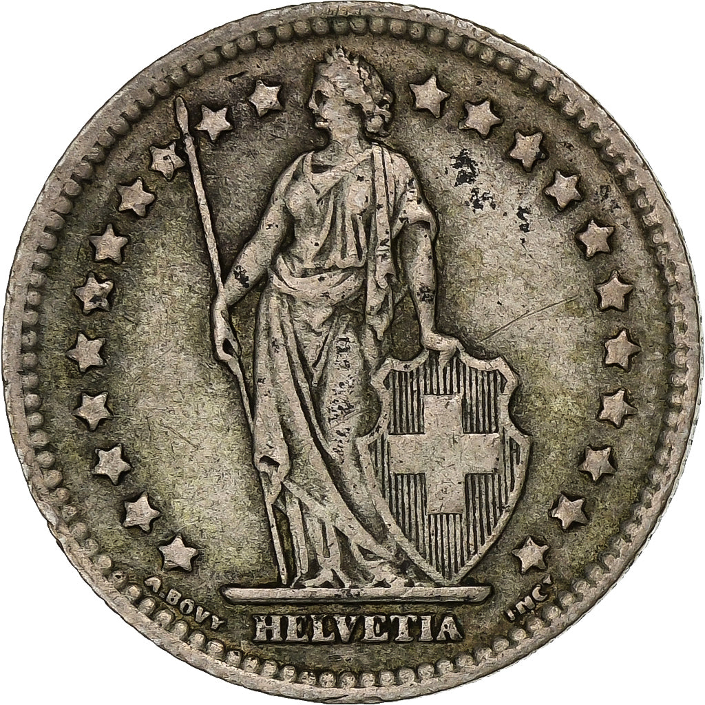 Suiza, Franc, 1944, Bern, Plata, BC+, KM:24