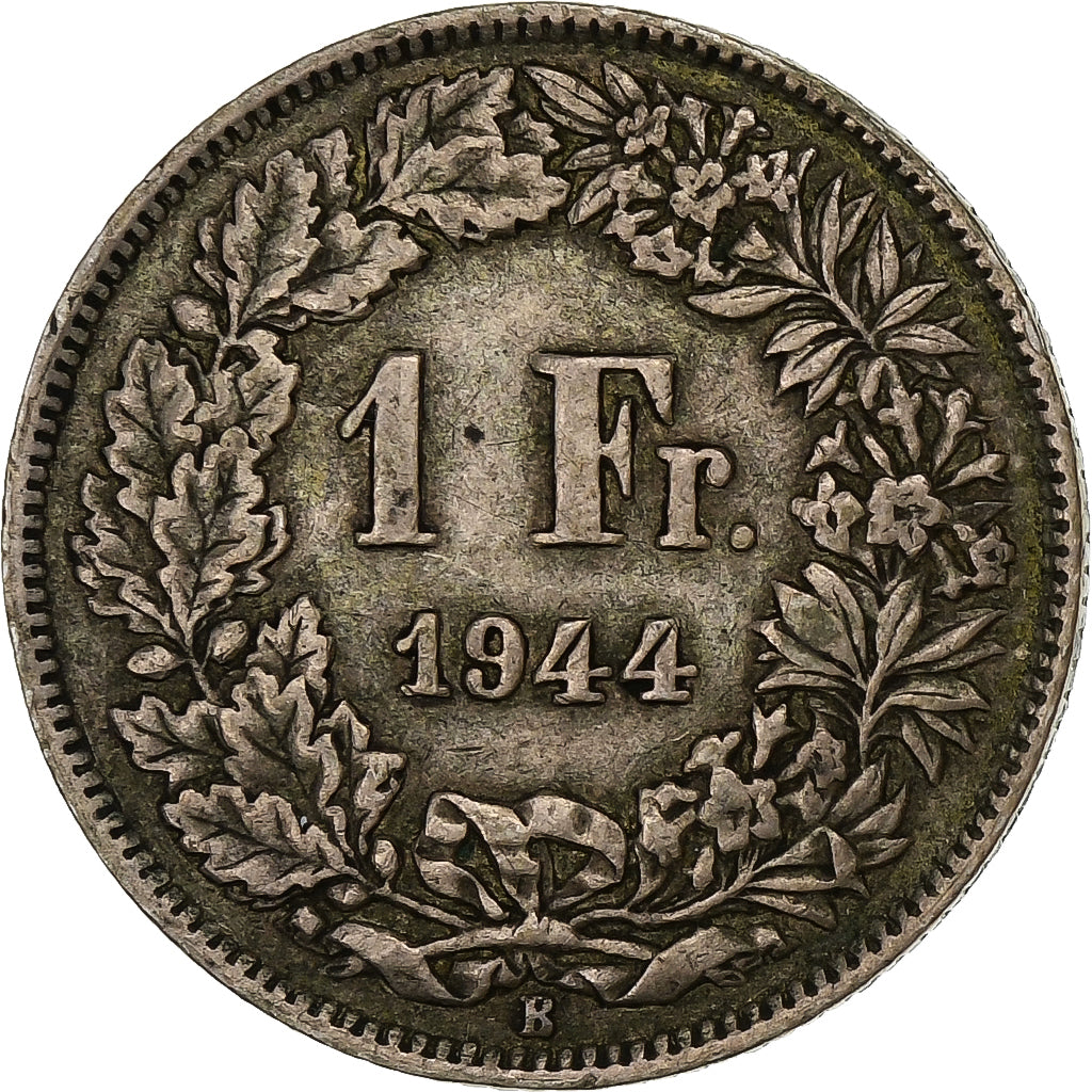 Szwajcaria, Franc, 1944, Bern, Srebro, VF(30-35), KM:24