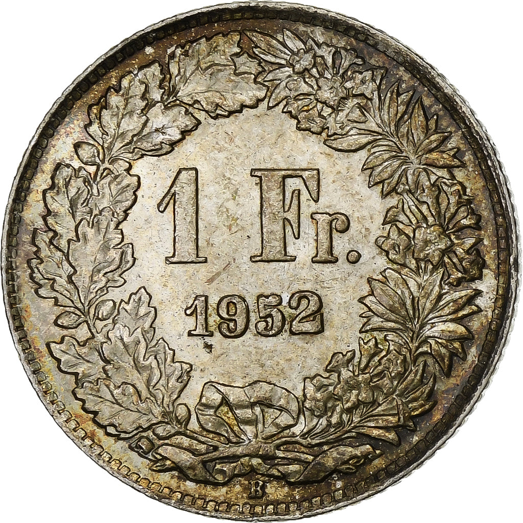 Schweiz, Franc, 1952, Bern, Silber, VZ, KM:24