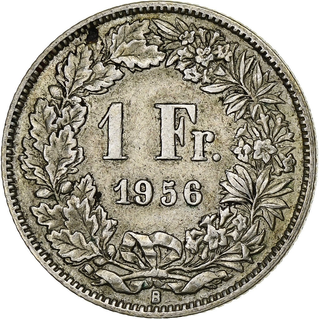 Moneda, Suiza, Franc, 1956, Bern, MBC, Plata, KM:24