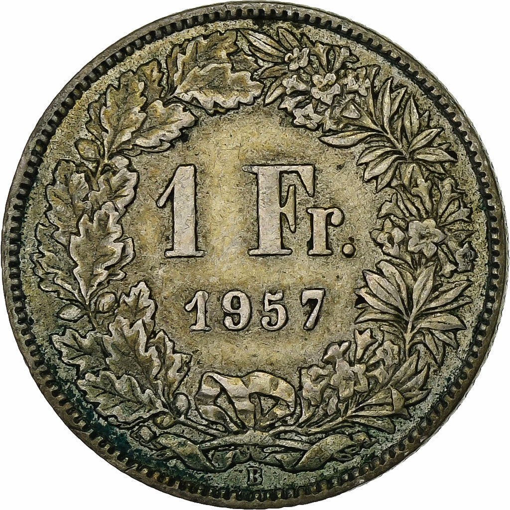 Svizzera, Franc, 1957, Argento, BB, KM:24